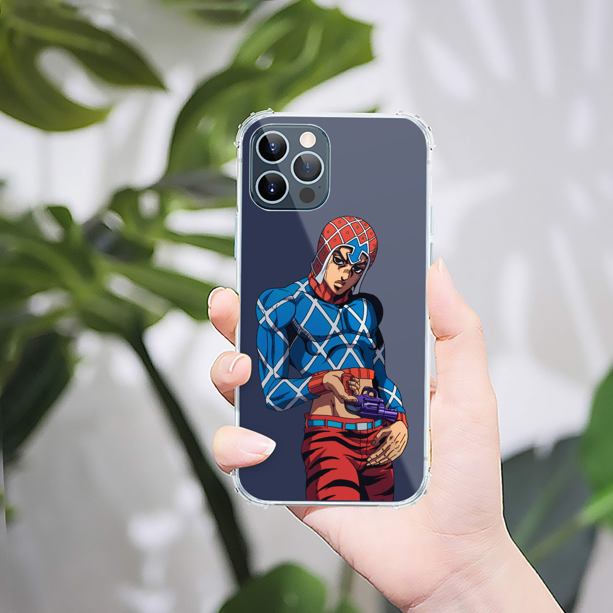 （画像用） ジョジョの奇妙な冒険 グイード?ミスタ JoJo's Bizarre Adventure Guido Mista 【iPhone 12シリーズ対応】透明スマホケース（クリアソフトケース）